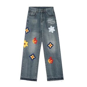 Achok Denim Jeans with Colorful Patches
